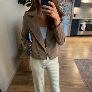 JCrew Faux-Suede Moto Jacket - Size XXS. Light Brown